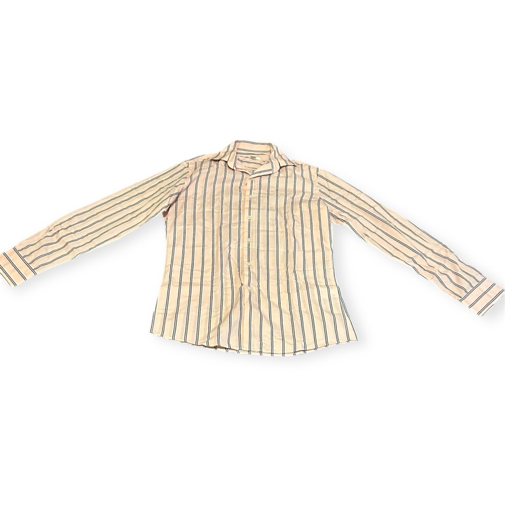 Bar III Blush and Navy Striped Shirt